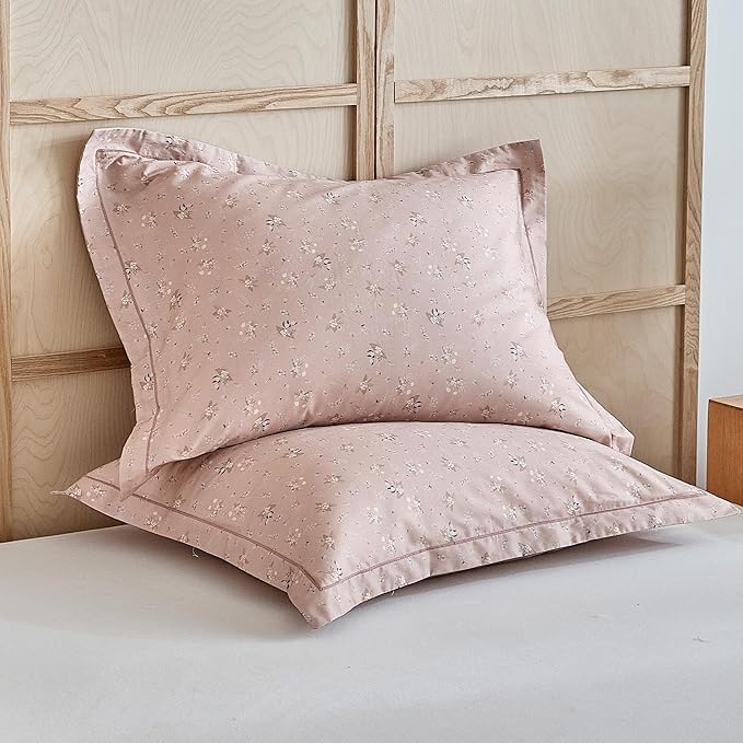 EAVD Garden Pink Floral Comforter Set Full Pink Soft Microfiber Chic Shabby Cute Floral Bedding Set 1 Full Comforter and 2 Pillowcases Fresh Reversible Botanical Comforter Set for All-Season