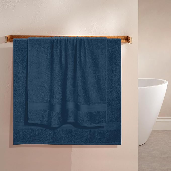 BOUTIQUO Cotton 2 Pack Oversized Bath Towel Set, Large Bath Towels 27x54, Ultra Soft, Absorbent, Compact, Quick Drying and Lightweight, Eco-Friendly and 100% Recyclable Towel Set - Mineral Blue