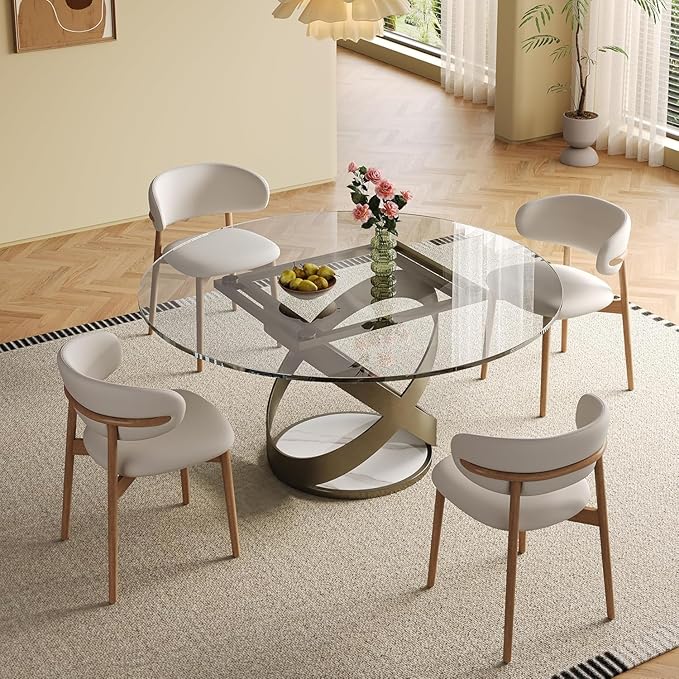 Dining Chairs Set of 2, Modern Faux Leather Dining Wood Legs for Living Kitchen Dining Room