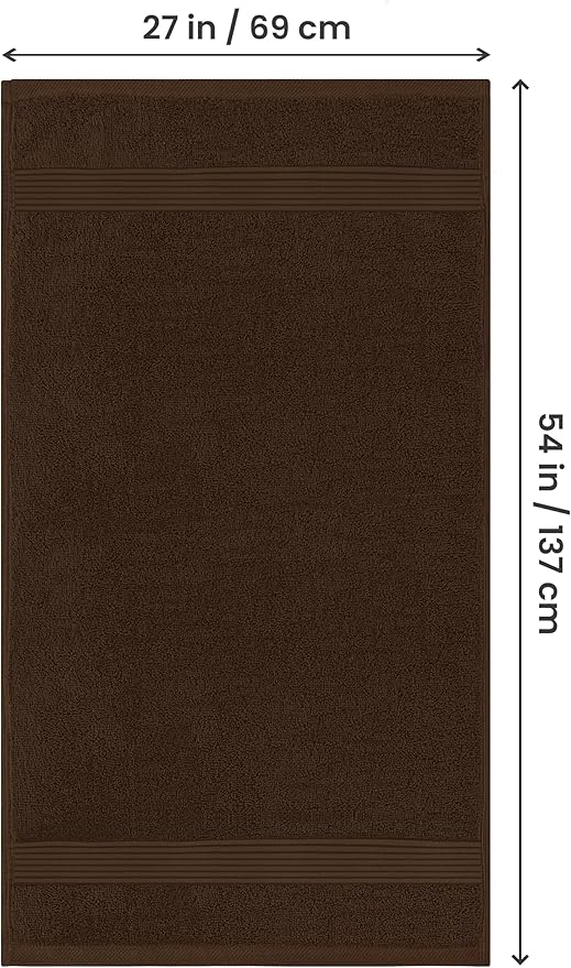 Utopia Towels Luxurious Bath Towels Set, 4 Pack, 27 x 54 Inches – 100% Ring Spun Cotton, Thick, Plush, and Fast-Drying, Designed for Premium Hotels, Spas, and Homes, Dark Brown