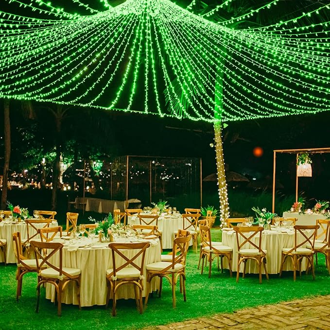 Vivideal 800 LED Green Christmas Lights, 262FT Green String Lights Indoor Outdoor Plug in with Timer Memory for Outside Halloween Xmas Tree Decorations