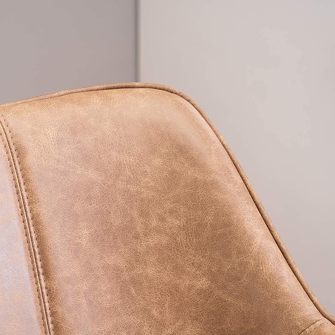 Yellow Set of 6 PU Leather Living Room Chairs Modern Upholstered Accent Chairs Dining Room Chairs (Yellow, 6)