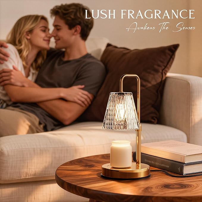 Candle Warmer Lamp with Timer – Dimmable Wax Warmer for Room Decor, Height Adjustable Candle Lamp for Mom, Birthday Gifts for Women, House Warming Gifts for New Home Decor with 2 Bulbs