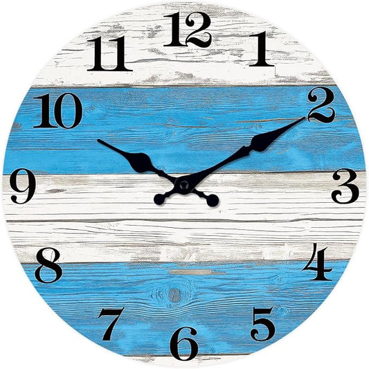 XNM 24 Inch Oversized Wall Clocks for Living Room Decor Battery Powered Clock for Wall Rustic Wall Clock Non Ticking(No Solid Wood, It is with MDF Material)