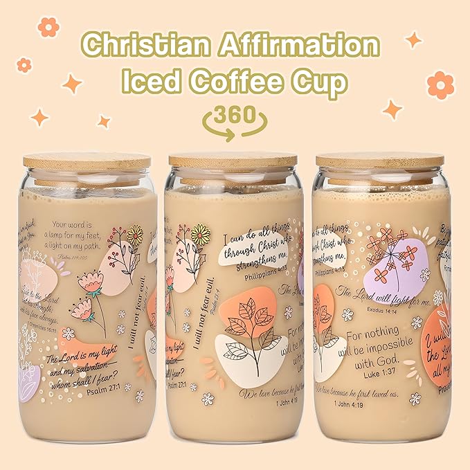 Bible Verse Coffee Mugs, Christian Gifts For Women, Christian Coffee Cups, My Daily Bible Affirmations Tumbler, Inspirational Religious Birthday Gift, Christmas Gift for Mom Wife Sister Friends