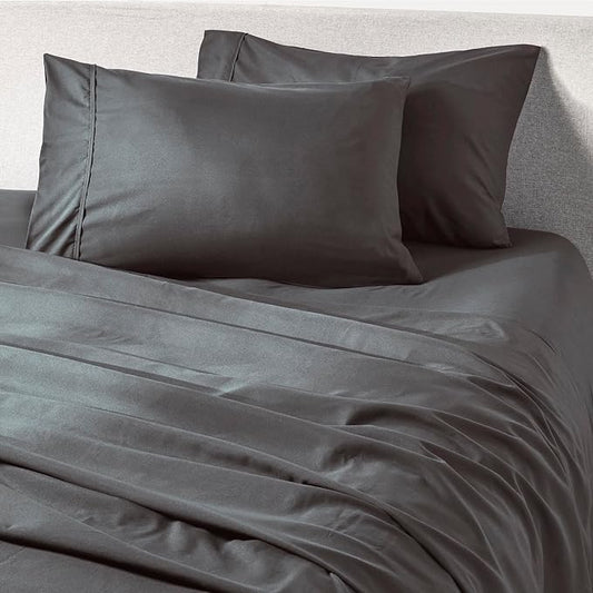PeachSkinSheets Graphite Gray Sheet Set - 1500tc Level of Softness - Extra Soft Cooling Sheets for Hot Sleepers and Night Sweats - XL Twin Size