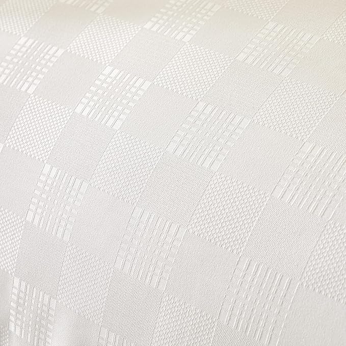 Plaid Queen Comforter Set White - Waffle Checkered Soft Shabby Chic Bedding, All-Season Lightweight Breathable with 2 Pillowcases
