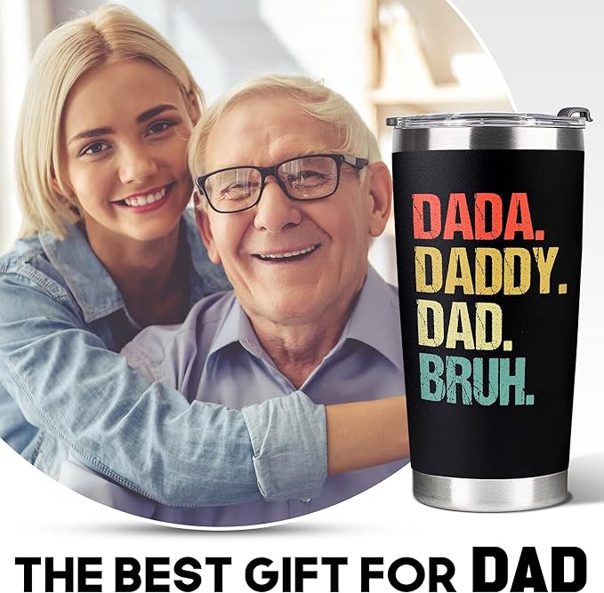 Christmas Gifts for Dad, Men - Gifts for Dad from Daughter, Son - Dads Birthday Gift Ideas, Happy Birthday gifts for Dads, Fathers - Best Dad Ever Gift, Present for dads - 20 Oz dad Tumbler