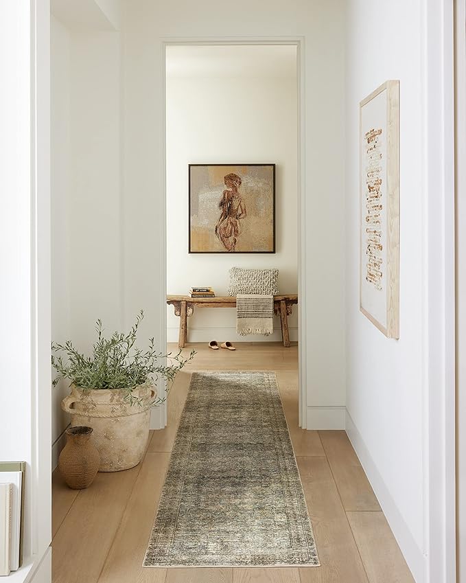 Loloi Amber Lewis Morgan Collection MOG-04 Sea/Sage 5'-0" x 7'-0" 38" Thick Area Rug feat. CloudPile, Neutral, Room Décor, Vintage Inspired, Livingroom, Bedroom, Dining Area