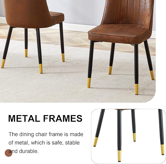 Dining Chairs Set of 8，Modern Dining Chairs, Equipped with Suede Nap Backrest Cushions and Metal Legs, Suitable for Restaurants, Kitchens, and Dining Room Chairs