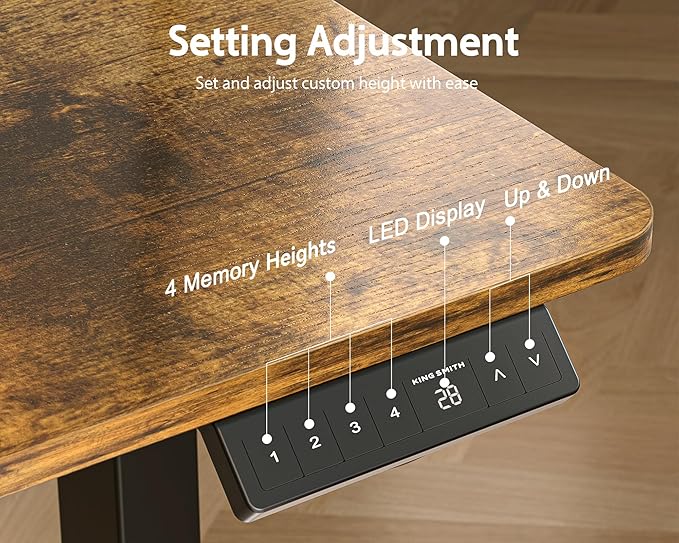 55x24 Inches Electric Standing Desk with 2 Drawers, Height Adjustable Stand up Desk for Home Office, Ergonomic Sit to Stand Table with Storage Shelf, DIY Board, Hooks, Rustic Brown