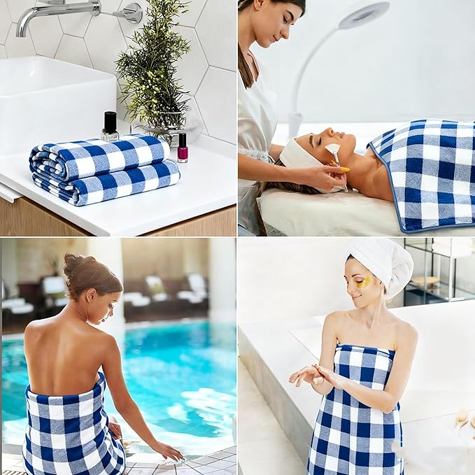 2-Pack Microfiber Bath Towels (27x54 Inches) - Ultra Soft & Quick Dry, 3X Absorbency, Lightweight for Gym, Yoga, Travel & Spa - Perfect for Home, Fitness & Post-Workou
