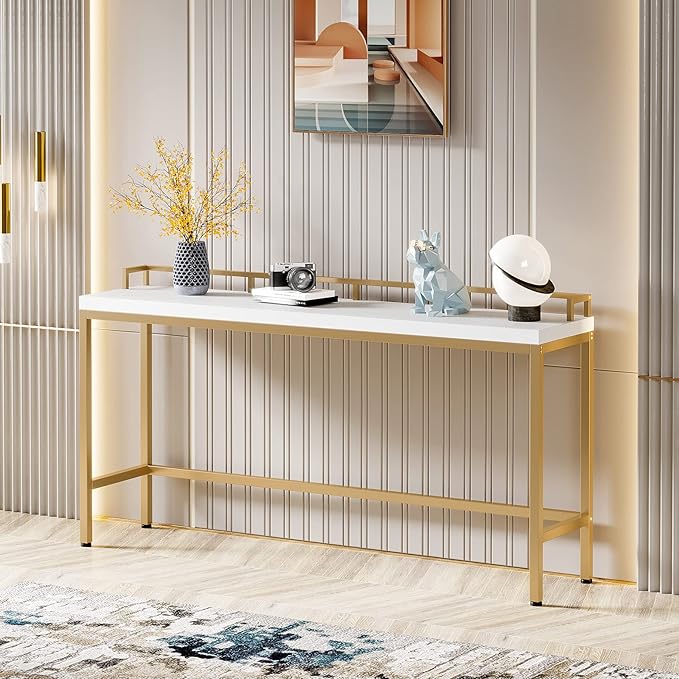 LITTLE TREE Console Table Behind Sofa Couch, 70.9 Inch Long and Narrow Entryway Table