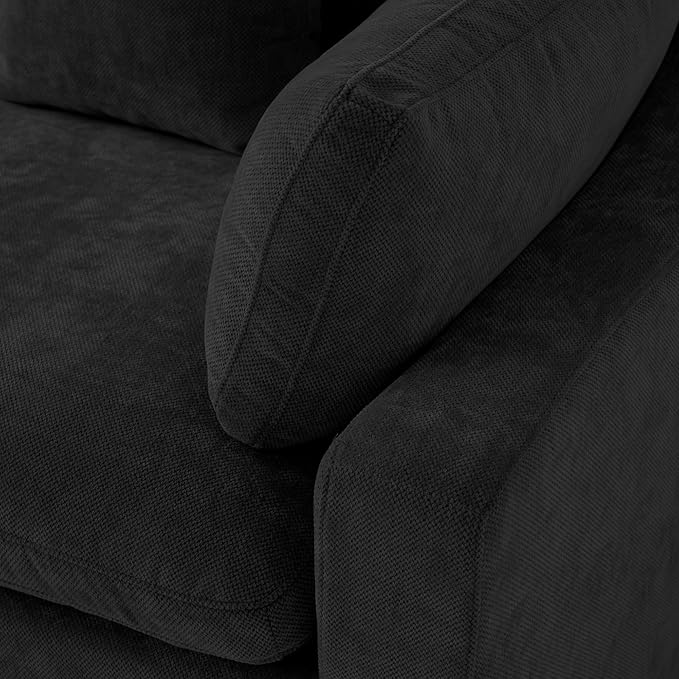 WJShome Modern Ottoman Module for Living Room, Cushion Covers Removable, Minimalist Comfy Breathable Footstool,Black