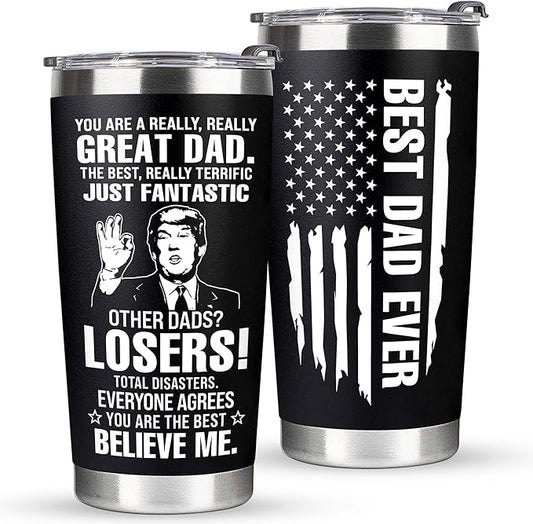 Christmas Gifts for Dad, Men - Gifts for Dad from Daughter, Son - Dads Birthday Gift Ideas, Happy Birthday gifts for Dads, Fathers - Best Dad Ever Gift, Present for dads - 20 Oz dad Tumbler