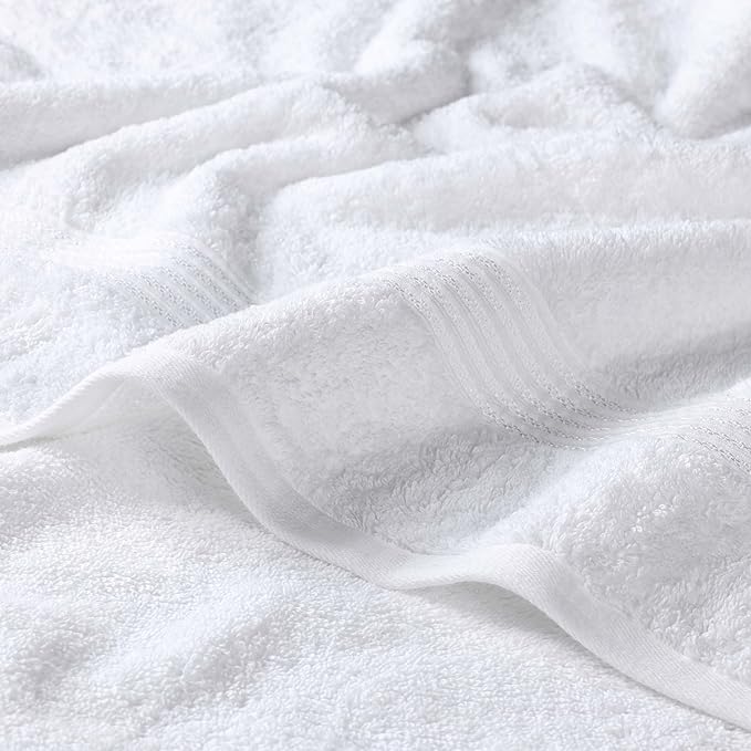 Superior Egyptian Cotton 6-Piece Towel Set, Bathroom Essentials, Towels For Bathroom, Apartment, Airbnb, Guest Bath, Face, Hand, Bath Towels, Washcloths, Absorbent, Fast Drying, White
