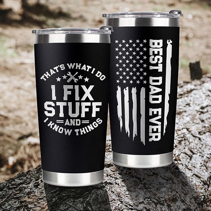 Christmas Gifts for Dad, Men - Gifts for Dad from Daughter, Son - Dads Birthday Gift Ideas, Happy Birthday gifts for Dads, Fathers - Best Dad Ever Gift, Best dad Tumbler, 20 Oz dad Cup