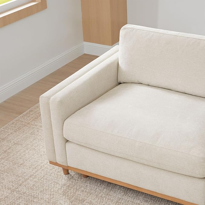 CHITA Super Large Luxury 3 Seat Sectional Modular Sofa, Down Filled Modern Sofa, Deep Seat Comfty Cloud Couch, 118 inch Width, 3 Seat Couch, Solid Wood Leg, Linen