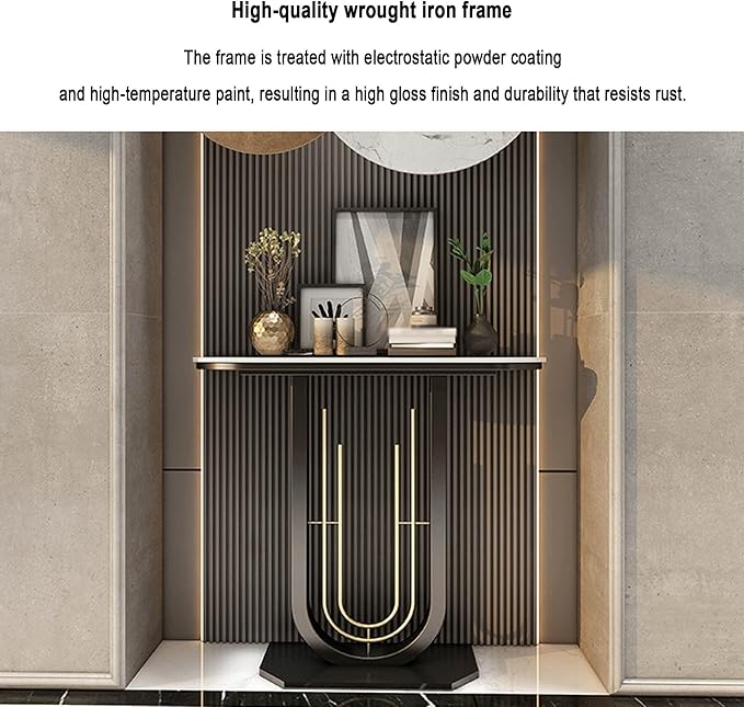 Console Table for Entryway Hall, Against Wall Hotel Long Porch table,stone top recibidor de entrada casa,Entry Home Wall Art Strip Table,for Living Room(B,39.4*11.8*31.5in/100*30*80cm)
