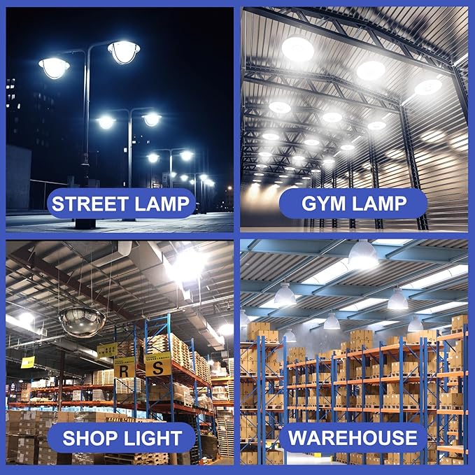2 Pack 600W Equivalent LED Corn Light Bulb 6000 Lumen 5000K Daylight White E26 Medium Base 60W Corn Light Bulbs for Outdoor Indoor Garage Warehouse Factory Workshop