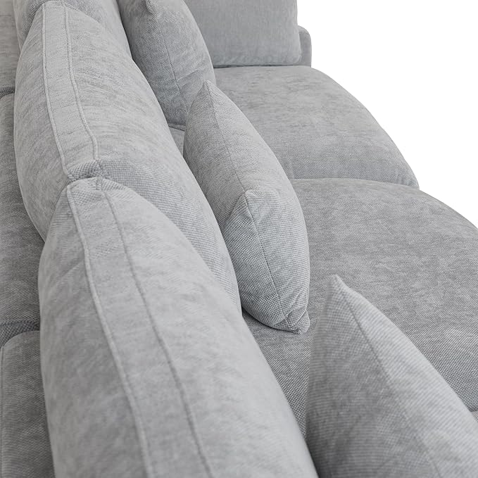 WJShome 83" Cloud Couch Sectional for Living Room, Down Filled Modular Sectional Sofa,L Shaped Sofas with Ottoman,Convertible Couch, Sofa Covers Washable&Replaceable,Gray