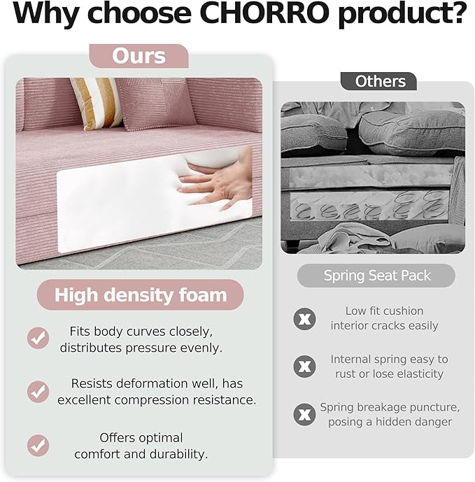78.8''Convertible Sleeper Sofa Bed,Compressed Floor Boneless Couch,Modular Modern Corduroy Sofa for Living Room Bedroom -with Fixed-Shape Frame and Support Armrest,Easy Assembly(Pink)