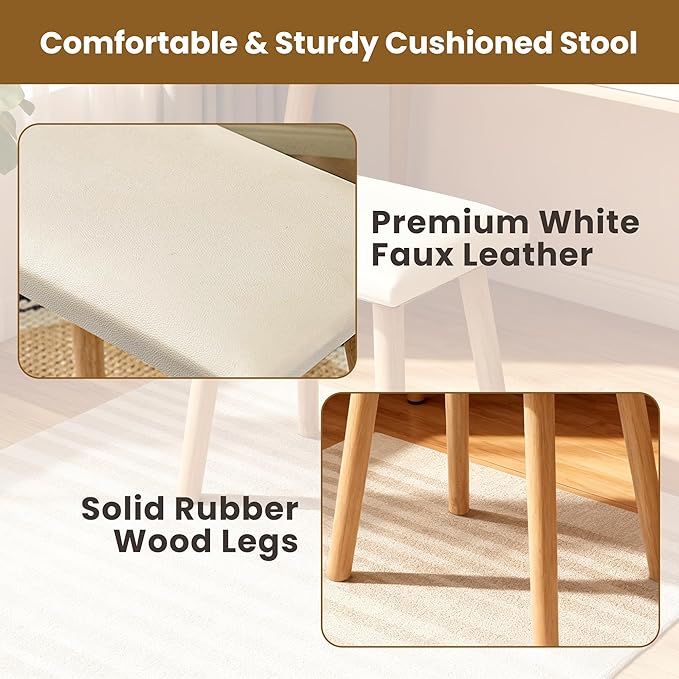 Makeup Vanity, Modern Makeup Dressing Stool with Soft Cushion for Living Room, Bedroom, Entryway