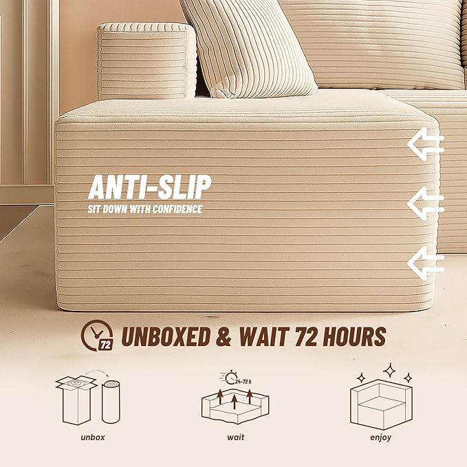 Cozy Single Seat, Comfortable Seating, No Assembly Required, Camel