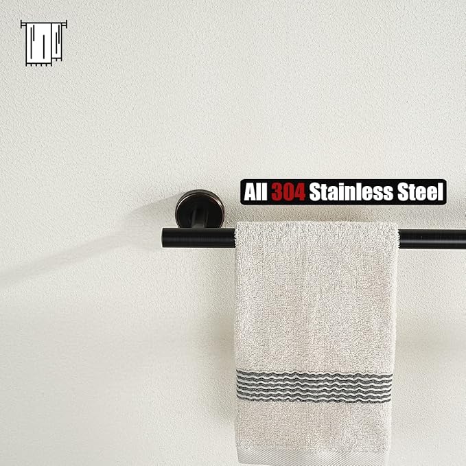 JQK Oil Rubbed Bronze Towel Bar, 27 Inch 304 Stainless Steel Thicken 0.8mm Towel Rack Bathroom, Towel Holder Wall Mount, Useable Length 24 Inch 2 Pack, TB110L24-ORB-P2