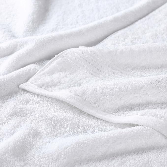 Superior Heritage Egyptian Cotton Bath Towel Set, Large Body Towels for Home Bathroom, Master, Guest Bath Decor, Plush, Absorbent Basics, Spa, Hotel, Resort, Luxury Essentials, Set of 4, White