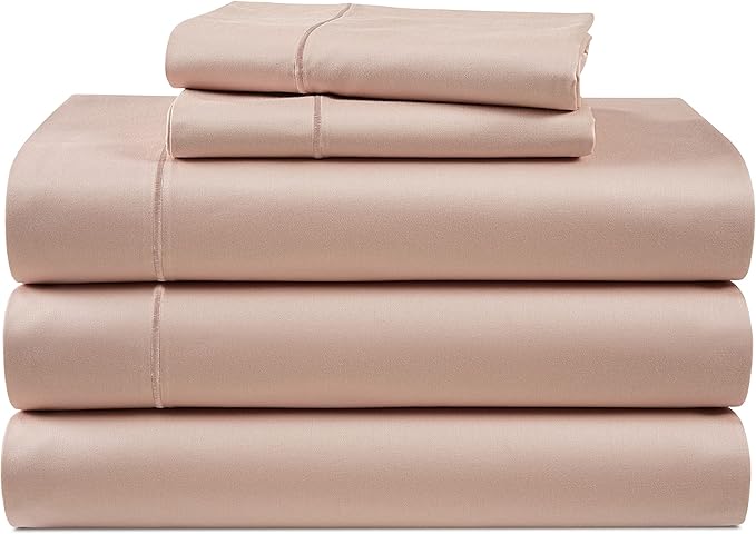 LANE LINEN 100% Egyptian Cotton Split King Bedding Set for Adjustable Beds, Fully Elasticized Reinforced 15 Inch Extra Deep Pocket Split King Sheets, Sateen Weave for Silky Finish - Sepia Rose