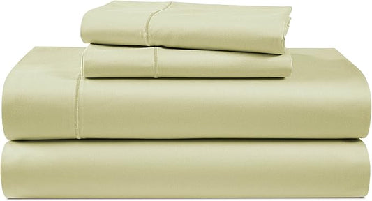 100% Egyptian Cotton King Size Sheets Set – Silky Sateen Weave for Winter Sleep Comfort, Buttery Soft & Durable Christmas Sheets King Size, Snug Fit 15" Deep Pocket, Hotel Comfort at Home - Mineral