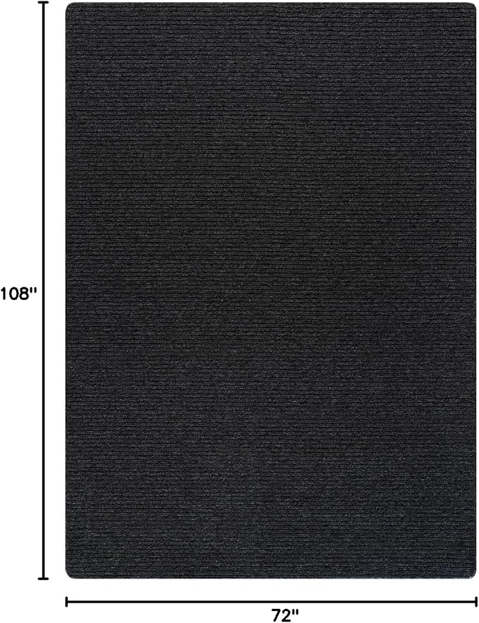 Non Slip Dark Gray Solid Rubber Back Thing Rug for Living Room 6x9 Area Rugs for Kitchen, Rugs for Bedroom, Stain Resistant Easy Cleaning Non Shedding Carpet Dark Gray 6 x 9