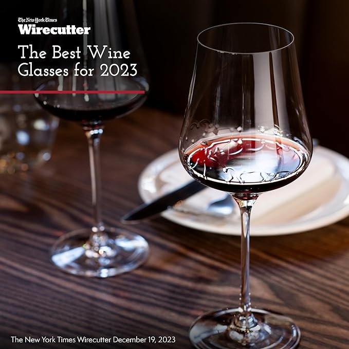 Gabriel-Glas StandArt Crystal Wine Glasses, Set of 4 with Gift Boxes - Premium, Universal Wine Glass for Red and White Wine - Dishwasher Safe, Lead-Free, 16 oz.
