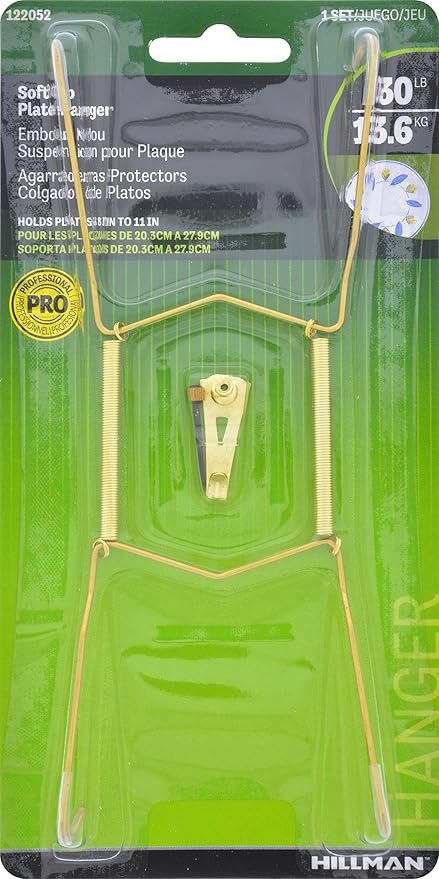 Hillman 122052 Plate Hanger, 8-11 Inch, Brass