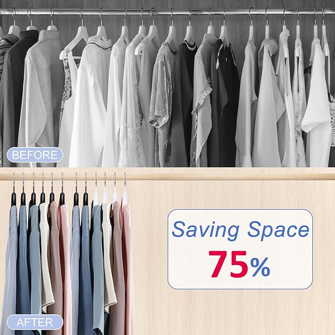 Clothes Hangers 12 Pack, Sweater Hangers No Shoulder Bump Metal Non Slip Heavy Duty Coat Hangers for Closet Organizers and Storage Space Saving Shirt Hanger for Suits Dresses Jackets Bra Shirt Black