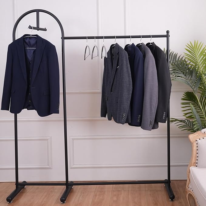 16.5 Inch Metal Clothes Hanger with Non-Slip Rubber Coating, No Shoulder Bumps & No Marks, for Sweaters, T-Shirts, Suits with Pants Bar, Pack of 10, Silver