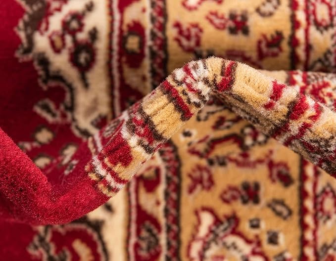 Unique Loom Reza Collection Traditional Persian Style Area Rug, 8' 0" x 8' 0", Burgundy/Ivory