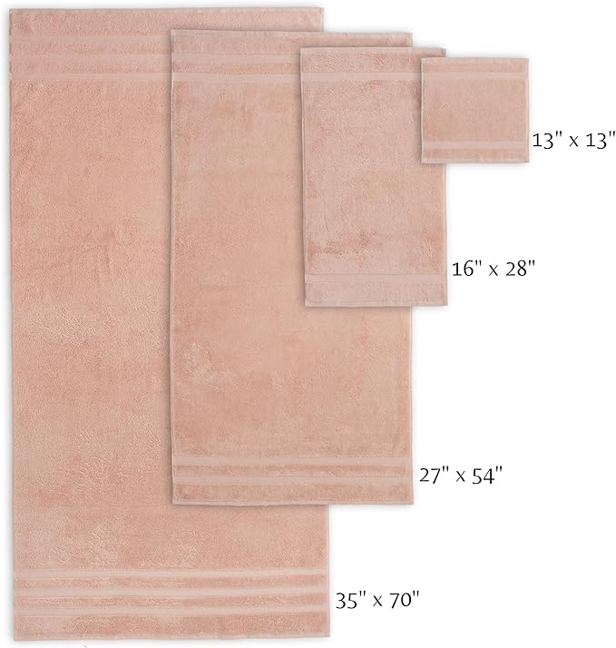 SOFE H&L | Olea Luxury Turkish Cotton Bath Towel Set of 1 : 1 Jumbo Bath Towel Blush | Premium, Soft, Durable, Absorbent | XL Bath Towels Oversized