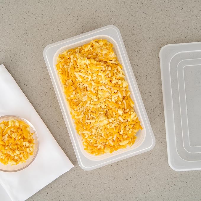 Restaurantware Food Storage Container 1 Pack of 10.3 x 6.2 x 2.5 Inches Plastic Stackable Storage Box White Reusable Label Container Dishwasher Safe For Restaurants And Kitchens