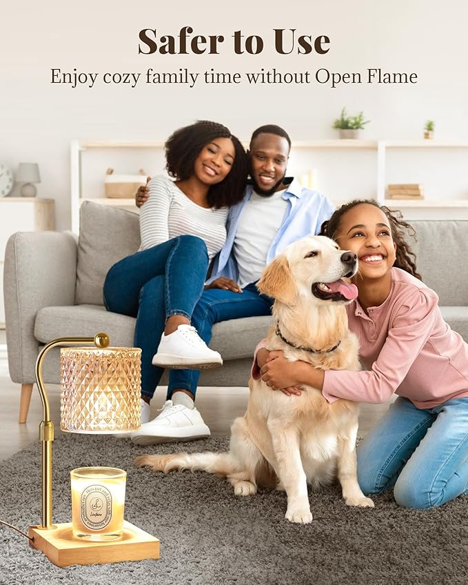 2 Pack Candle Warmer Lamp with Timer Dimmer Adjustable Height, Birthday Gifts for Women, House Warming New Home Decor Gifts for Mom, Electric Wax Warmer for Jar Candles, Amber