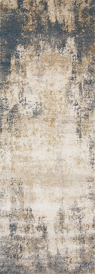Loloi Teagan Collection TEA-08 Ivory/Mist 2'-8" x 13' Runner Rug, Large, Soft Neutral Rug, High-Traffic for Living Room, Bedroom, Home Office, Dining Area