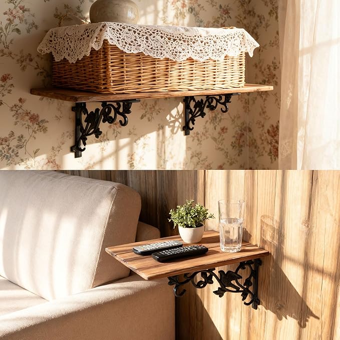 12 Inches Shelf Brackets 4 Pack Cast Iron Bird Corbels 12'' * 6.9'' Decorative Shelf Supply Mouting Screws Included
