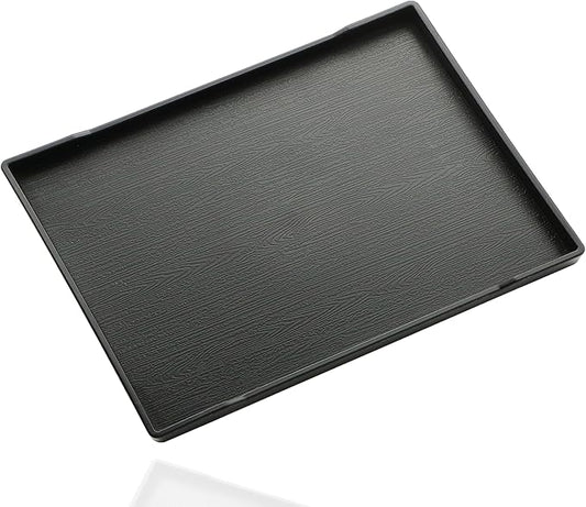 Black Serving Tray (15 x 10.6 inch), Large Tray for Serving Accessory, Snack, Dessert, Spa, Coffee, Drinks, Tea, Bar, Party, Seasoning, Perfume and Display Use.