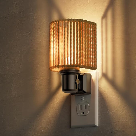 L LOHAS LED Night Lights Plug into Wall, Plug in Night Light, Bohemian Nightlight Dimmable with Light Sensor, 3000K, Boho Nightlights Farmhouse Decorative for Bedside Bedroom Bathroom Hallway, 1 Pack