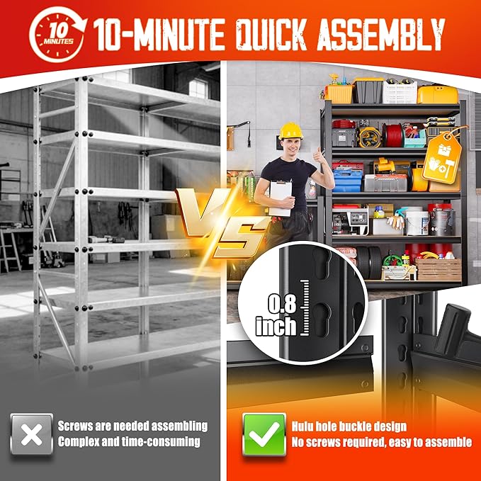 Set of 4 71"H Garage Shelving-5 Tier Garage Storage Shelves,Adjustable Heavy Duty Metal Shelving Unit and Storage Large Rack,Utility Steel Shelf For Warehouse Industrial Pantry Basement 71"x32"x14"