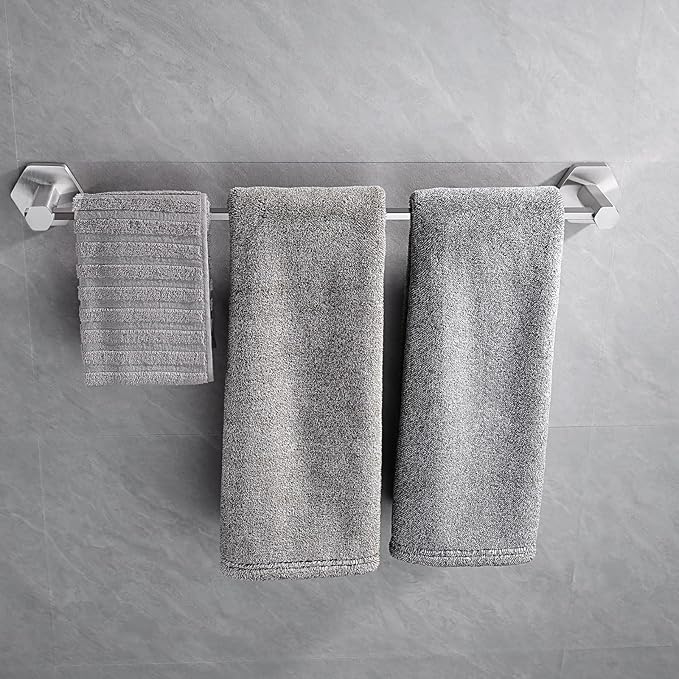 GERZWY 24 Inch Bath Towel Bar Brushed Stainless Steel Bathroom Towel Holder, Heavy Duty Wall Mounted Towel Rack