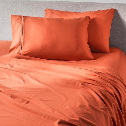 PeachSkinSheets Pumpkin Spice Sheet Set - 1500tc Level of Softness - Extra Soft Cooling Sheets for Hot Sleepers and Night Sweats - Regular King Size…