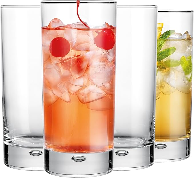 Glaver's Highball Drinking Glasses, Set of 6 Everyday Basic Glassware Set. 17 oz Tall Kitchen Glas Cups Uses for Bar Glasses Cocktail Water Juice Coffee