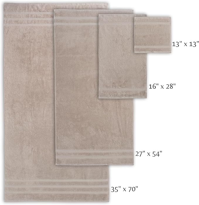 SOFE H&L | Olea Luxury Cotton Turkish Bath Towels Set of 4 Sand | Premium, Soft, Durable, Absorbent | Hotel Quality Plush Towels and Thick Towel Sets